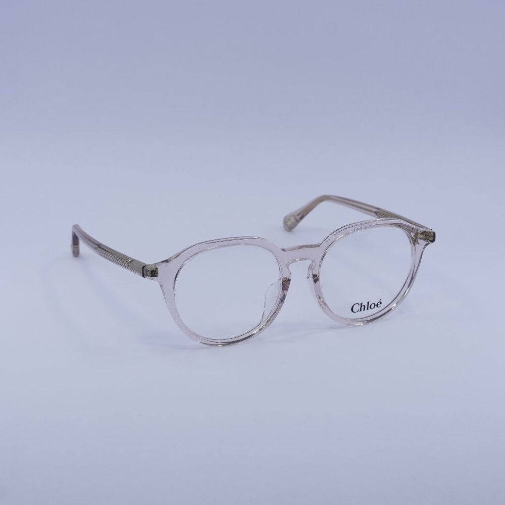 Chloe CH0012OA 001 Eyeglasses Transparent Pink 50mm Round Frame